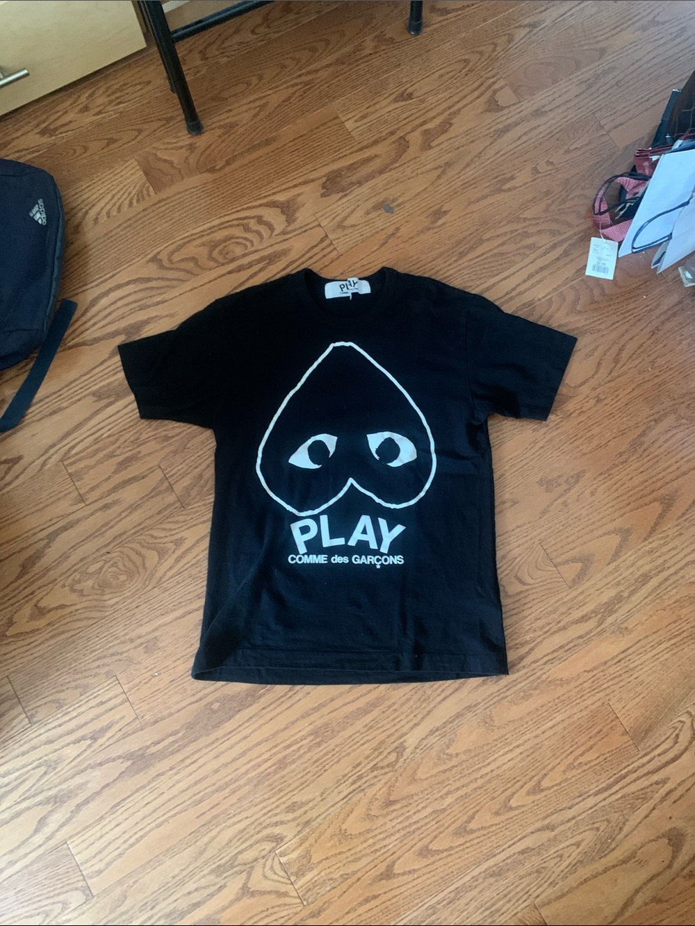 Comme des Garcons PLAY Black T-Shirt with White Heart Logo